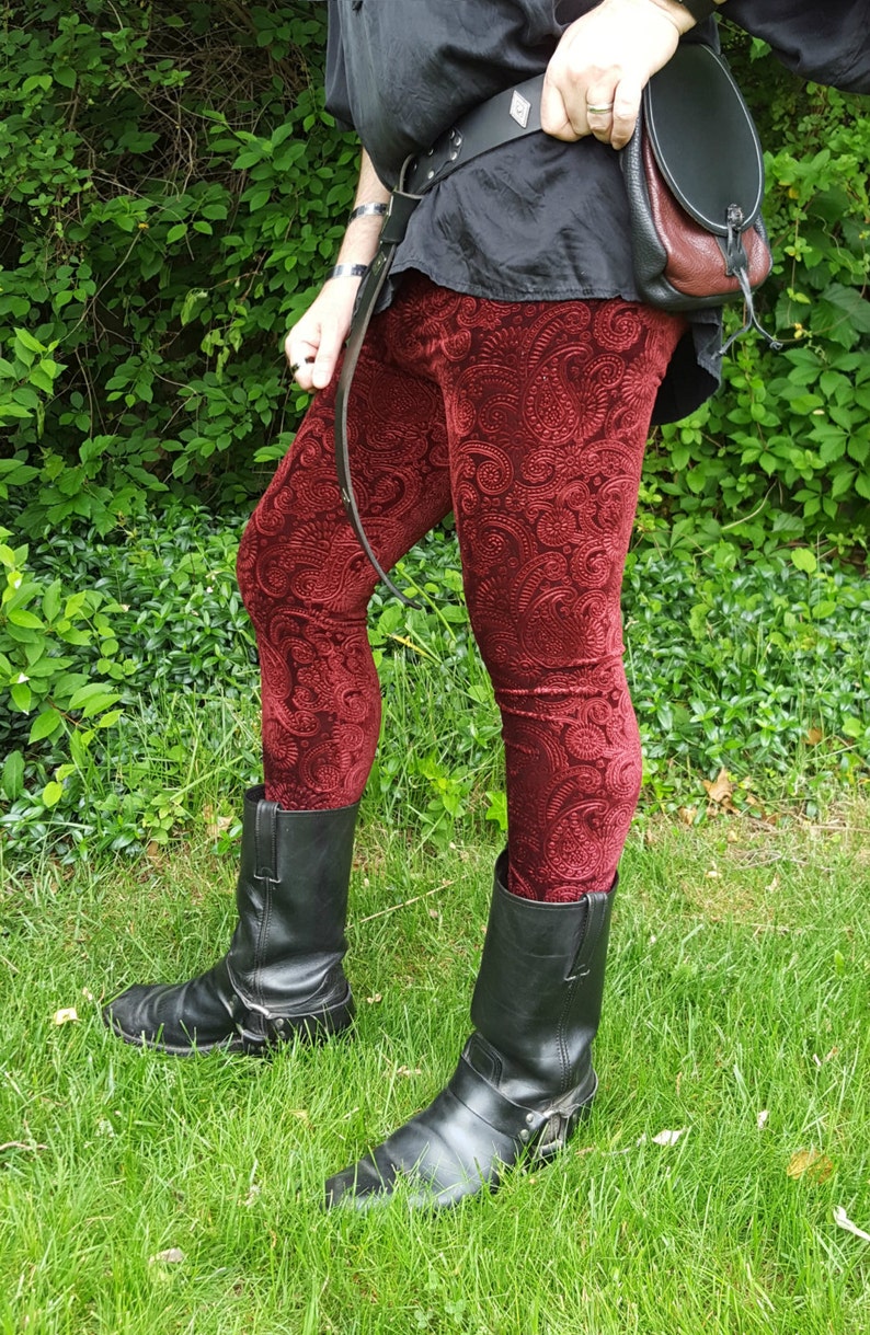 Men/'s Embossed Paisley Velvet Leggings pick your color pick your size