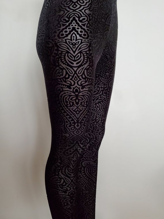 Flowers Burnout Velvet Leggings Choose 