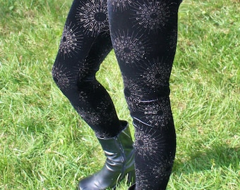 Ladies Glitter Firecracker Velvet Leggings - pick your size