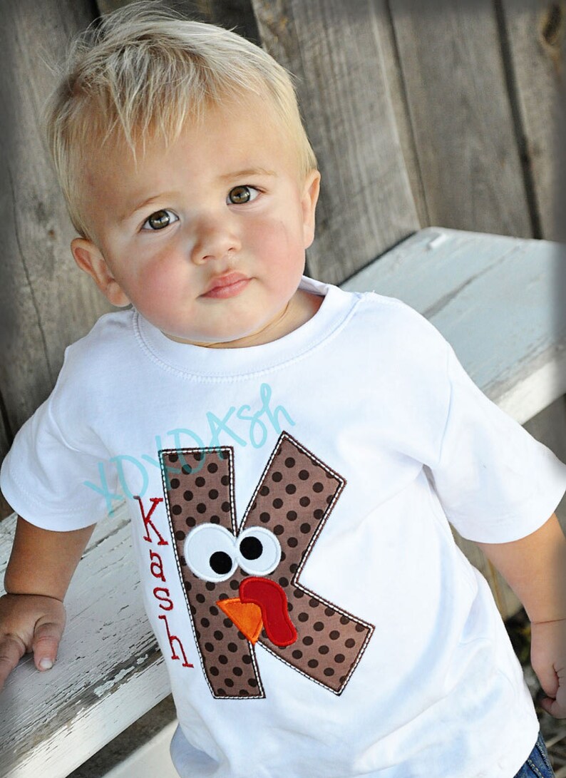 Thanksgiving Turkey Letter With Turkey Facegreat For Boys Etsy