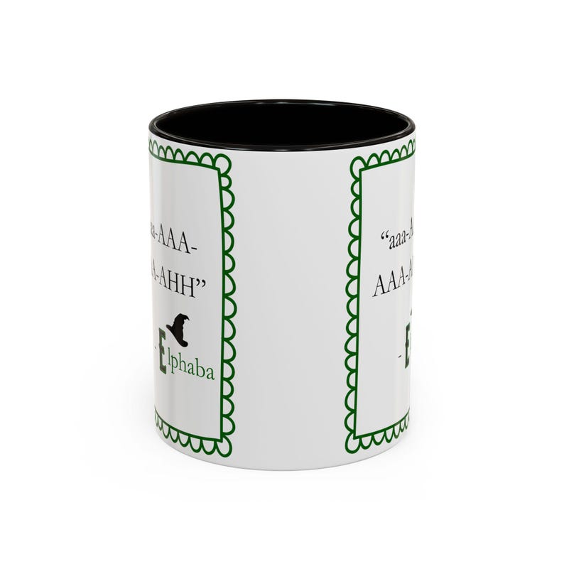 Wicked Inspired Mug Funny Elphaba Gift Humor cup Broadway Musical Two Tone Wicked Witch image 2
