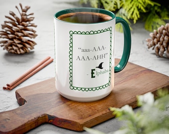 Caneca inspirada em Wicked, engraçada, presente da Elphaba, caneca de humor, musical da Broadway, duas cores, bruxa má