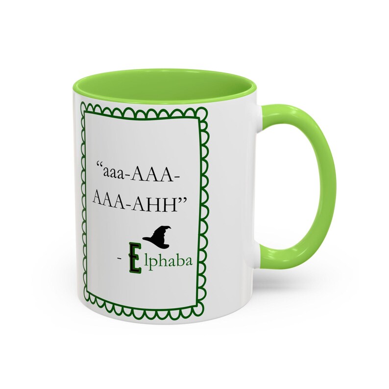Wicked Inspired Mug Funny Elphaba Gift Humor cup Broadway Musical Two Tone Wicked Witch image 8
