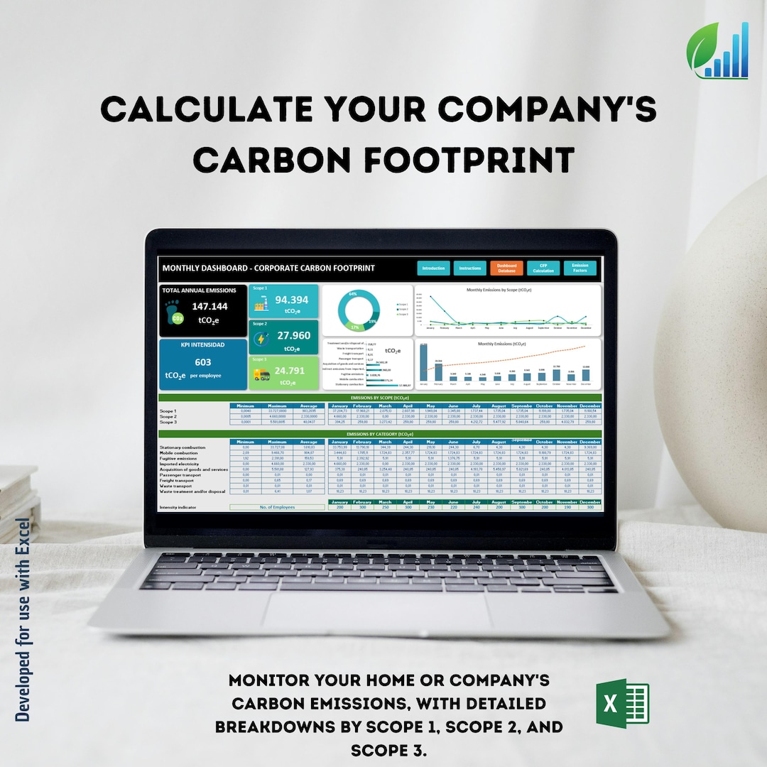 Carbon Footprint Calculator Excel | GHG Protocol Scope 1 2 3 | ESG ...