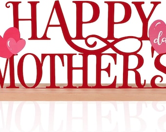 Metal Happy Mother's Day Sign, Mothers Day Decorations for Home, Shelf, Mantel, Indoor, Mothers Day Gifts for Mom from Daughter Son