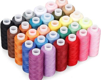 Sewing Threads Kits, 30 Colors Polyester 250 Yards Per Spools for Hand Sewing & Embroidery