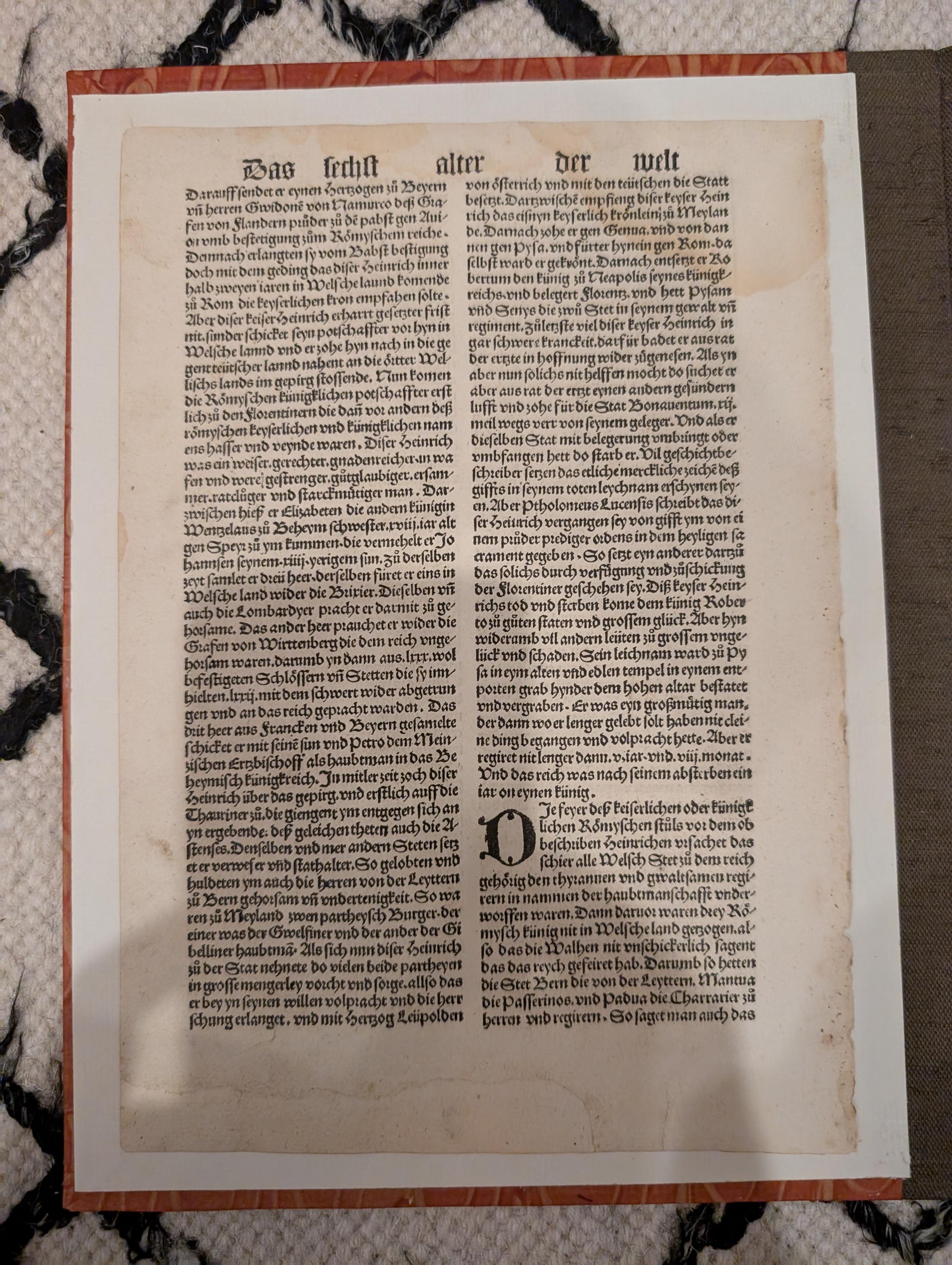 1496年ニュルンベルク年代記の葉 – 教皇、聖職者、貴族の肖像画が描か