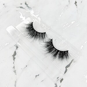 Matte Black Faux Mink False Eyelashes | Dramatic Volume Wispy Glam Strip Lashes | Reusable Makeup Eyelashes - Mariah