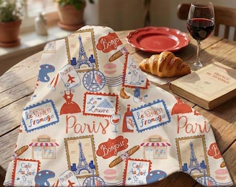 Paris Kitchen Towel Custom Paris Gift For Her French Kitchen Decor French Theme Gift Idea Paris Hostess Gift Paris Mother's Day Gift
