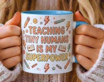 Teaching Tiny Humans Mug Teacher Mug Teacher Appreciation Gift for Teacher Preschool Teacher Gift Elementary Teacher Coffee Mug Librarian