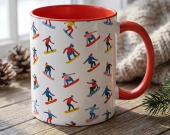 Snowboard Mug Custom Mountain Mug Personalized Snowboarder Mug Hot Chocolate Mug Snowboarding Accessories Winter Gift Ski Mug Winter Mug