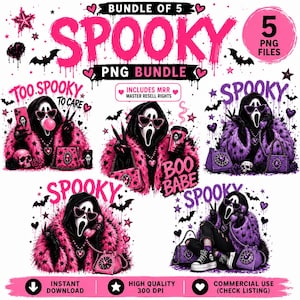 Spooky PNG Bundle MRR, Horror Inspired PNG, Scream Shirt Design, Horror Movie Digital, Trendy Horror Inspired Designs, (Instant Download)
