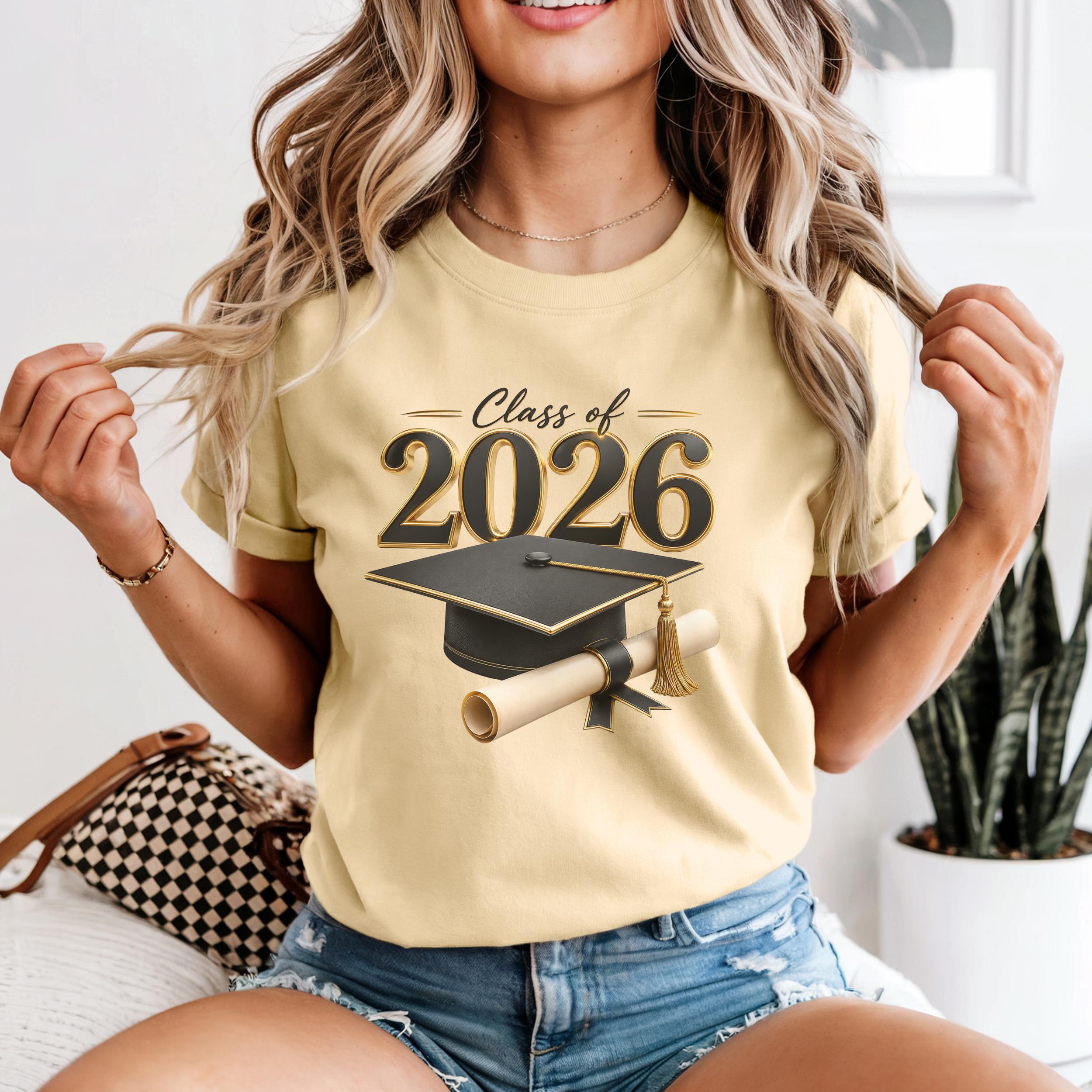 Class of 2026 Png, Black Gold Graduation Cap Design, Cap Design PNG ...