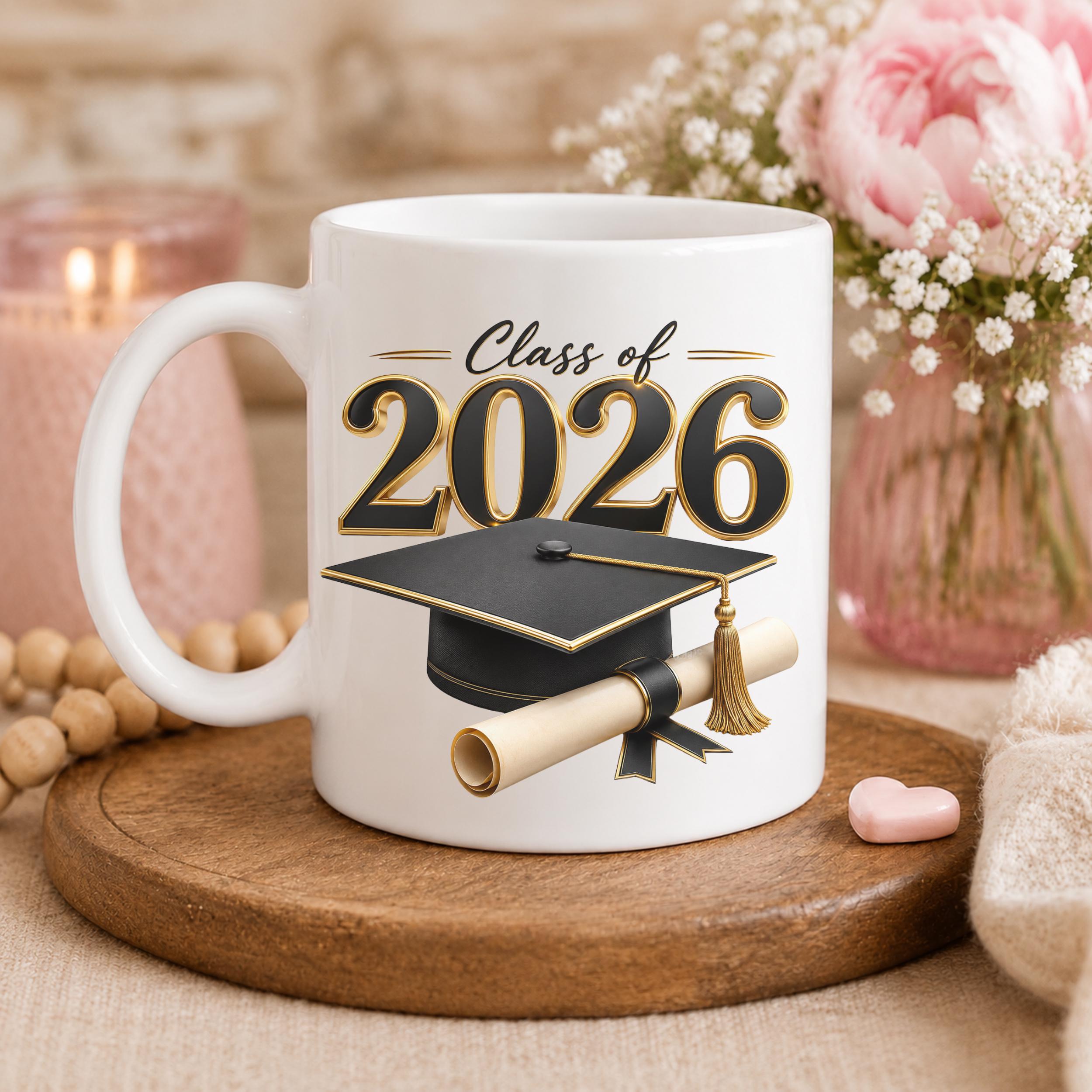 Class of 2026 Png, Black Gold Graduation Cap Design, Cap Design PNG ...