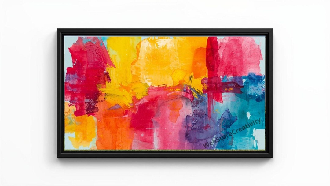 Colorful Abstract Art Print 16x9 Digital Wall Decor Modern Aesthetic ...