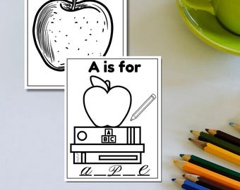 Coloring Pages For Preschoolers/ Alphabet Learning coloring Pages/ ABC Coloring Pages/ Montessori Activities/ Teachers/ Toddler Activities