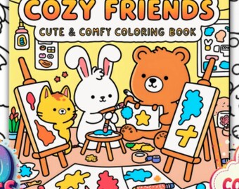 Cozy Friends Coloring Pages: Animal Illustrations (50 Pages)