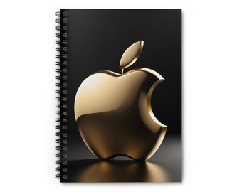 Gold Apple Logo Spiral Notebook | Ruled Lined Journal