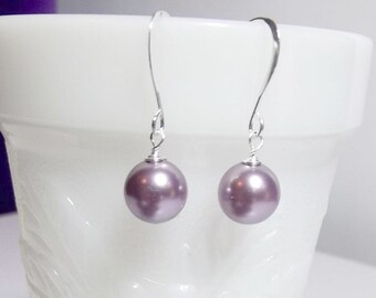 Pearl Crystal and Silver Earrings Pearl Drop Earrings Mom Sister Grandmother Bridesmaid Jewelry Gift Valentines Mothers Day Gift