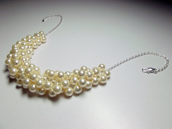 Pearl Crystal and Silver Earrings Pearl Drop Earrings Mom Sister Grandmother Bridesmaid Jewelry Gift Valentines Mothers Day Gift