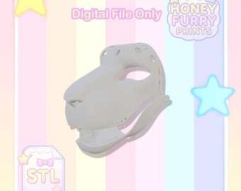 Kemono fursuit hoofdbasis STL-bestand: 3D-print sjabloon cosplay masker (digitale download)
