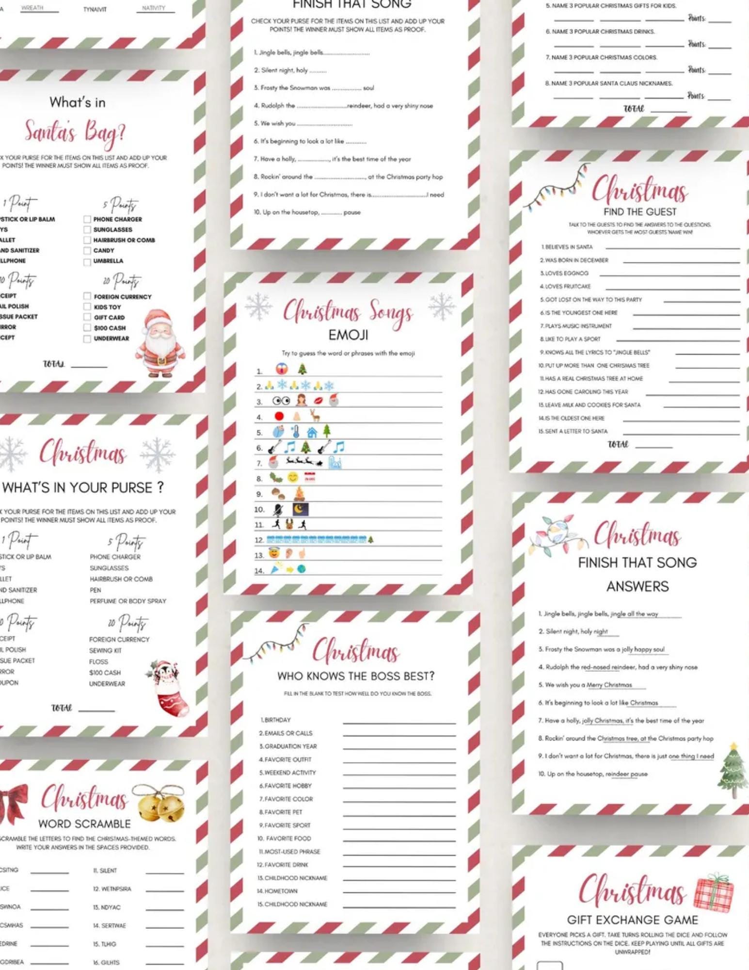 50 Christmas Game Bundle | Printable Holiday Party Games (PDF) - Etsy