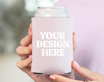 Pink Can Cooler Mockup, Regular Can Cooler Mockup, Drink Cooler Mockup, Your Design Here Mockup, Beer Can Mockup, Wedding Favors