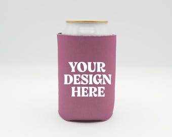 Mockup voor blikjeskoeler, mockup met drankkoelerhuls, mockup voor echt product, mockup voor blikjes, blanco blikdeksel, mockup voor bekerhouder, mockup voor bekerhouder