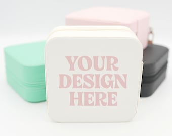 Maqueta de estuche para joyas nupciales, maqueta de caja de joyas personalizada, maqueta de caja de joyas personalizada para viajes, recuerdos de boda