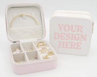 Maqueta de estuche de joyería de viaje, Maqueta de caja de joyería personalizada de viaje, Caja de joyería personalizada, Regalos para la fiesta nupcial, Maqueta de estuche de joyería