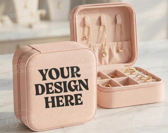 Pink Jewelry Box Mockup, Jewelry Case Mockup, Jewelry Storage Box, POD Mockup, Branding Packaging, Digital Download