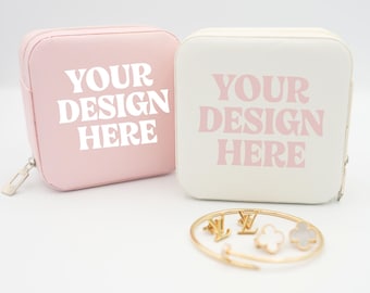 Maqueta de estuche de viaje para joyas, Maquetas de cajas de joyería personalizadas para viajes, Caja de joyería personalizada, Caja de diseño personalizado, Caja de joyería rosa