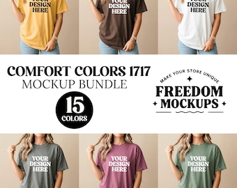 Comfort Colors 1717 Mockup Bundle, 15 Colors T-Shirt Mockup JPG, CC1717 Shirt Mockup, Etsy POD Mockup, Neutral Lifestyle Tee Mockup