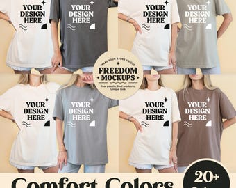 Comfort Colors C1717 Shirt Mockup, Bachelorette Mockup Bundle Comfort Colors C1717, Group Mockup, Real Model