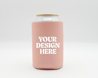 Can Cooler Mockup, Drink Holder Mockup, Orange Can Sleeve Mockup, Real Product Mockup, Regular Can Template, Trendy Flat Lay Mock