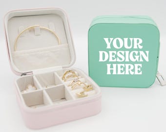 Maqueta de estuche de viaje para joyas, Cajas de joyería personalizadas, Caja de joyería personalizada, Regalos para la fiesta nupcial, Maqueta de estuche de viaje para joyas