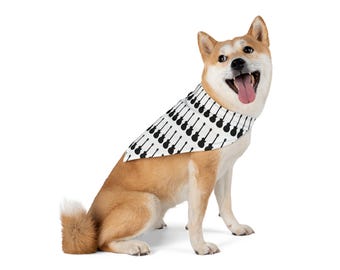 Black Guitar Pattern Pet Bandana | Musical Instrument Dog Bandana