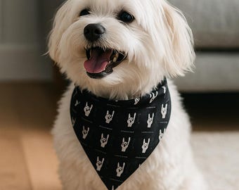 Rock Horns Dog Bandana - Metal Music Lover Pet Scarf