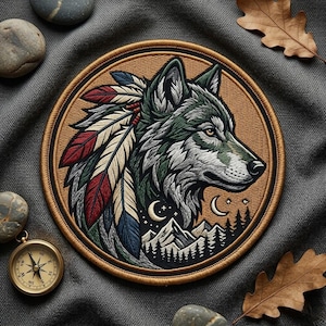 Apache Warrior Embroidered Patch Iron On  Native American Tribal Badge for Jacket Backpack Hat DIY Applique