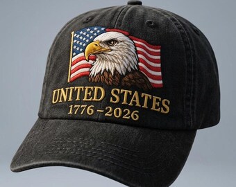 Custom American Eagle Embroidered Hat USA Heritage Anniversary Cap Patriotic Gift Historical Celebration Accessory