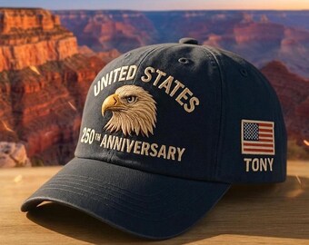 Custom Patriotic Eagle Anniversary Hat Personalized American Heritage Cap Freedom Celebration Gift Historical Embroidered Design