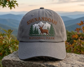 Custom Shenandoah National Park Hat Embroidered Hat Wilderness Adventure Cap Forest Landscape Gift Hiking Nature Lover Accessory