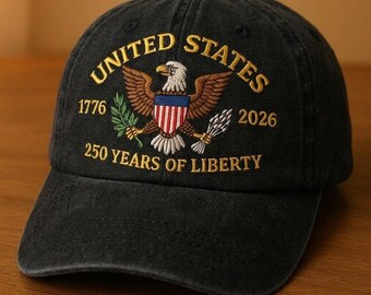 Custom Patriotic Eagle Hat American Heritage Cap 250 Years Celebration Gift Freedom Inspired Historical Embroidered Design