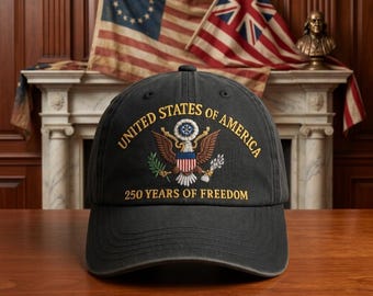 Custom Patriotic Eagle Embroidered Hat America Heritage Celebration Cap Freedom Inspired Gift Historical Anniversary Accessory