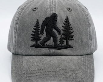 Custom Sasquatch Inspired Embroidered Hat Woodland Legend Forest Creature Baseball Cap Outdoor Adventure Gift Nature Lover