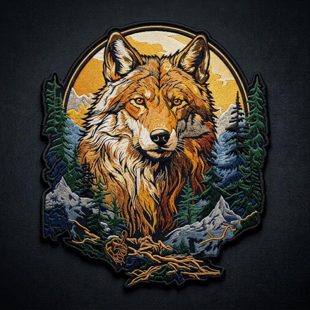Realistic Wolf Head Large Back Patch - Forest Guardian, Nature Spirit ...