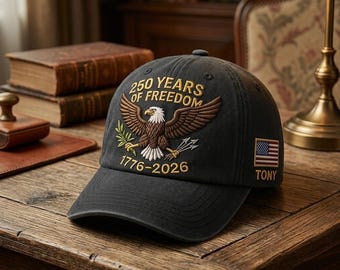Custom Patriotic Eagle Embroidered Hat Personalized Freedom Celebration Heritage Gift Independence Inspired Cap