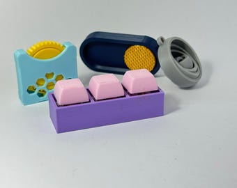 3D Printed Fidget Bundle – Slider, Gyro, Clicker & Keyswitch Toys | Desk Gadget Set