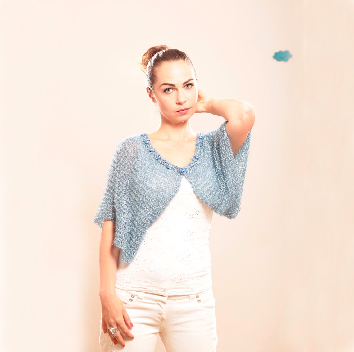 Short Summer Shrug Loose Knit Short Summer Sleeves Coverup by Etsy