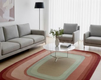 Hand-Tufted Wool Area Rug | Modern Concentric Design